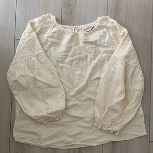 Cream Boho blouse with embroidered details